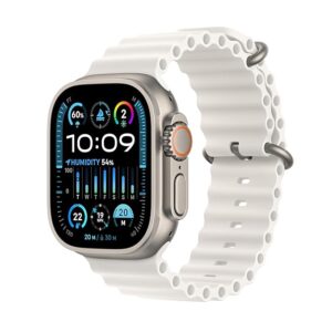 Apple Watch Ultra 2 [GPS + Cellular 49mm] Smartwatch with Rugged Titanium Case & White Ocean Band One Size. Fitness Tracker,Precision GPS,Action Button,Extra-Long Battery Life,Bright Retina Display