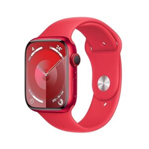 Apple Watch Series 9 [GPS + Cellular 45mm]Smartwatch with (PRODUCT)RED Aluminum Case with (PRODUCT)RED Sport Band S/M. Fitness Tracker,Blood Oxygen & ECG Apps,Always-On Retina Display,Water Resistant