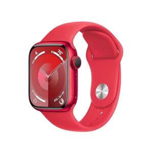 Apple Watch Series 9 [GPS + Cellular 41mm] Smartwatch with (PRODUCT)RED Aluminum Case with (PRODUCT)RED Sport Band S/M. Fitness Tracker,Blood Oxygen & ECG Apps,Always-On Retina Display,Water Resistant